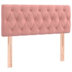 vidaXL Tăblie de pat cu LED, roz, 100x7x78/88 cm, catifea