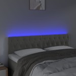 vidaXL Tăblie de pat cu LED, gri deschis, 144x7x78/88 cm, catifea