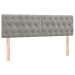 vidaXL Tăblie de pat cu LED, gri deschis, 144x7x78/88 cm, catifea