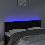 vidaXL Tăblie de pat cu LED, negru, 144x7x78/88 cm, catifea vidaXL Tăblie de pat cu LED, negru, 144x7x78/88 cm, catifea