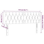 vidaXL Tăblie de pat cu LED, verde închis, 144x7x78/88 cm, catifea