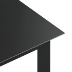 vidaXL Masă de grădină, negru, 80x80x74 cm, aluminiu și sticlă