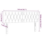 vidaXL Tăblie de pat cu LED, albastru închis, 144x7x78/88 cm, catifea