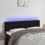 vidaXL Tăblie de pat cu LED, negru, 160x7x78/88 cm, catifea vidaXL Tăblie de pat cu LED, negru, 160x7x78/88 cm, catifea
