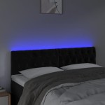 vidaXL Tăblie de pat cu LED, negru, 160x7x78/88 cm, catifea vidaXL Tăblie de pat cu LED, negru, 160x7x78/88 cm, catifea