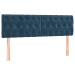 vidaXL Tăblie de pat cu LED, albastru închis, 160x7x78/88 cm, catifea