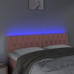 vidaXL Tăblie de pat cu LED, roz, 160x7x78/88 cm, catifea