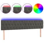vidaXL Tăblie de pat cu LED, gri închis, 180x7x78/88 cm, catifea vidaXL Tăblie de pat cu LED, gri închis, 180x7x78/88 cm, catifea