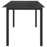 vidaXL Masă de grădină, negru, 150x90x74 cm, aluminiu și sticlă