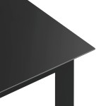 vidaXL Masă de grădină, negru, 150x90x74 cm, aluminiu și sticlă