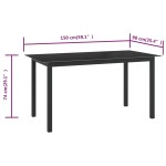vidaXL Masă de grădină, negru, 150x90x74 cm, aluminiu și sticlă