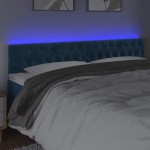 vidaXL Tăblie de pat cu LED, albastru închis, 180x7x78/88 cm, catifea