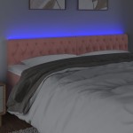 vidaXL Tăblie de pat cu LED, roz, 180x7x78/88 cm, catifea