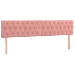 vidaXL Tăblie de pat cu LED, roz, 180x7x78/88 cm, catifea