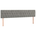 vidaXL Tăblie de pat cu LED, gri deschis, 200x7x78/88 cm, catifea vidaXL Tăblie de pat cu LED, gri deschis, 200x7x78/88 cm, catifea