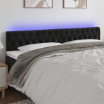 vidaXL Tăblie de pat cu LED, negru, 200x7x78/88 cm, catifea vidaXL Tăblie de pat cu LED, negru, 200x7x78/88 cm, catifea