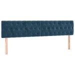 vidaXL Tăblie de pat cu LED, albastru închis, 200x7x78/88 cm, catifea