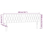 vidaXL Tăblie de pat cu LED, albastru închis, 200x7x78/88 cm, catifea