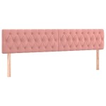 vidaXL Tăblie de pat cu LED, roz, 200x7x78/88 cm, catifea