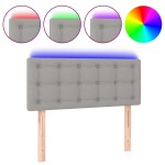 vidaXL Tăblie de pat cu LED, gri deschis, 80x5x78/88 cm, textil vidaXL Tăblie de pat cu LED, gri deschis, 80x5x78/88 cm, textil