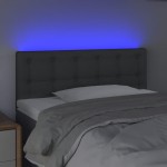 vidaXL Tăblie de pat cu LED, gri închis, 80x5x78/88 cm, textil