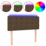 vidaXL Tăblie de pat cu LED, maro închis, 80x5x78/88 cm, textil vidaXL Tăblie de pat cu LED, maro închis, 80x5x78/88 cm, textil