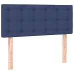 vidaXL Tăblie de pat cu LED, albastru, 90x5x78/88 cm, textil