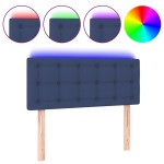 vidaXL Tăblie de pat cu LED, albastru, 100x5x78/88 cm, textil vidaXL Tăblie de pat cu LED, albastru, 100x5x78/88 cm, textil
