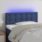 vidaXL Tăblie de pat cu LED, albastru, 100x5x78/88 cm, textil vidaXL Tăblie de pat cu LED, albastru, 100x5x78/88 cm, textil