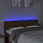 vidaXL Tăblie de pat cu LED, maro închis, 144x5x78/88 cm, textil vidaXL Tăblie de pat cu LED, maro închis, 144x5x78/88 cm, textil