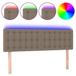vidaXL Tăblie de pat cu LED, gri taupe, 144x5x78/88 cm, textil vidaXL Tăblie de pat cu LED, gri taupe, 144x5x78/88 cm, textil
