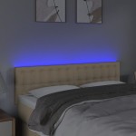 vidaXL Tăblie de pat cu LED, crem, 144x5x78/88 cm, textil vidaXL Tăblie de pat cu LED, crem, 144x5x78/88 cm, textil