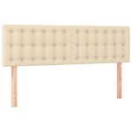 vidaXL Tăblie de pat cu LED, crem, 144x5x78/88 cm, textil vidaXL Tăblie de pat cu LED, crem, 144x5x78/88 cm, textil