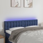 vidaXL Tăblie de pat cu LED, albastru, 144x5x78/88 cm, textil vidaXL Tăblie de pat cu LED, albastru, 144x5x78/88 cm, textil