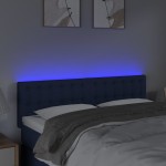 vidaXL Tăblie de pat cu LED, albastru, 144x5x78/88 cm, textil vidaXL Tăblie de pat cu LED, albastru, 144x5x78/88 cm, textil