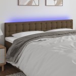vidaXL Tăblie de pat cu LED, maro închis, 160x5x78/88 cm, textil vidaXL Tăblie de pat cu LED, maro închis, 160x5x78/88 cm, textil
