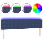 vidaXL Tăblie de pat cu LED, albastru, 160x5x78/88 cm, textil vidaXL Tăblie de pat cu LED, albastru, 160x5x78/88 cm, textil