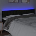 vidaXL Tăblie de pat cu LED, negru, 200x5x78/88 cm, textil vidaXL Tăblie de pat cu LED, negru, 200x5x78/88 cm, textil