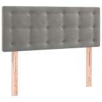 vidaXL Tăblie de pat cu LED, gri deschis, 80x5x78/88 cm, catifea vidaXL Tăblie de pat cu LED, gri deschis, 80x5x78/88 cm, catifea