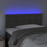 vidaXL Tăblie de pat cu LED, gri închis, 80x5x78/88 cm, catifea vidaXL Tăblie de pat cu LED, gri închis, 80x5x78/88 cm, catifea