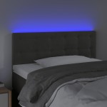 vidaXL Tăblie de pat cu LED, gri închis, 90x5x78/88 cm, catifea