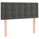 vidaXL Tăblie de pat cu LED, gri închis, 90x5x78/88 cm, catifea