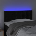 vidaXL Tăblie de pat cu LED, negru, 90x5x78/88 cm, catifea vidaXL Tăblie de pat cu LED, negru, 90x5x78/88 cm, catifea