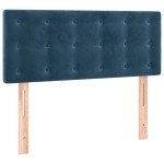 vidaXL Tăblie de pat cu LED, albastru închis, 90x5x78/88 cm, catifea