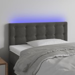 vidaXL Tăblie de pat cu LED, gri închis, 100x5x78/88 cm, catifea vidaXL Tăblie de pat cu LED, gri închis, 100x5x78/88 cm, catifea