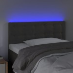 vidaXL Tăblie de pat cu LED, gri închis, 100x5x78/88 cm, catifea vidaXL Tăblie de pat cu LED, gri închis, 100x5x78/88 cm, catifea