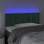 vidaXL Tăblie de pat cu LED, verde închis, 100x5x78/88 cm, catifea
