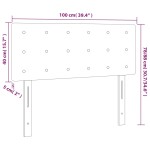 vidaXL Tăblie de pat cu LED, albastru închis, 100x5x78/88 cm, catifea