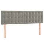 vidaXL Tăblie de pat cu LED, gri deschis, 144x5x78/88 cm, catifea