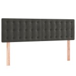 vidaXL Tăblie de pat cu LED, gri închis, 144x5x78/88 cm, catifea